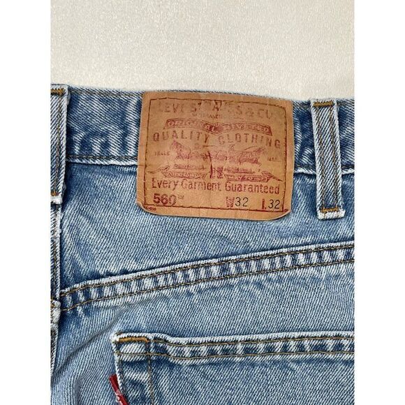 VINTAGE Levi's 560 Tapered Leg Denim Jeans Men Size 31 X 31 Blue Tag Sz 32 x 32 - Picture 7 of 10